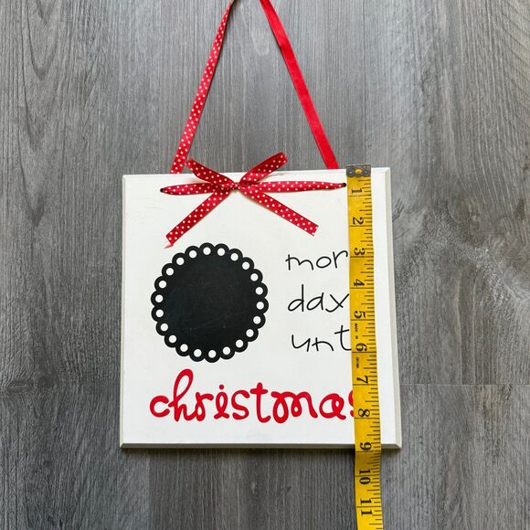 Christmas Countdown Chalkboard Home Decor Reusable Red White - Picture 3 of 5